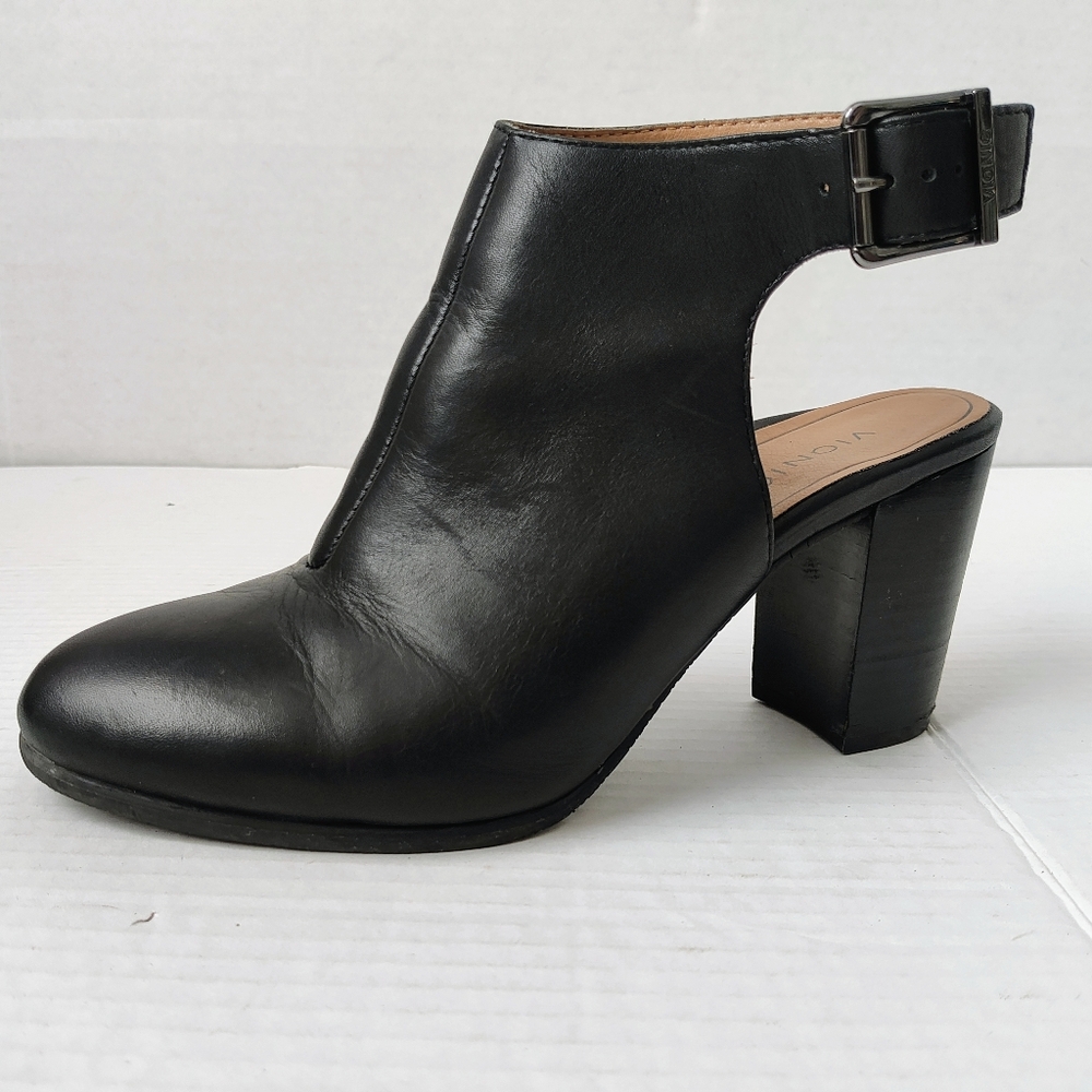 Vionic Lacey Slingback Black Leather Heals Sz 8